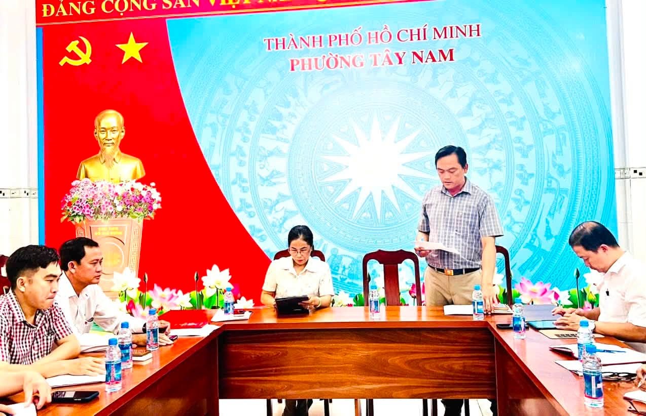 BAN VĂN HÓA - XÃ HỘI, HỘI ĐỒNG NHÂN DÂN PHƯỜNG TÂY NAM TỔ CHỨC HỌP VỀ ĐÁNH GIÁ VIỆC GIẢI QUYẾT, TRẢ LỜI Ý KIẾN